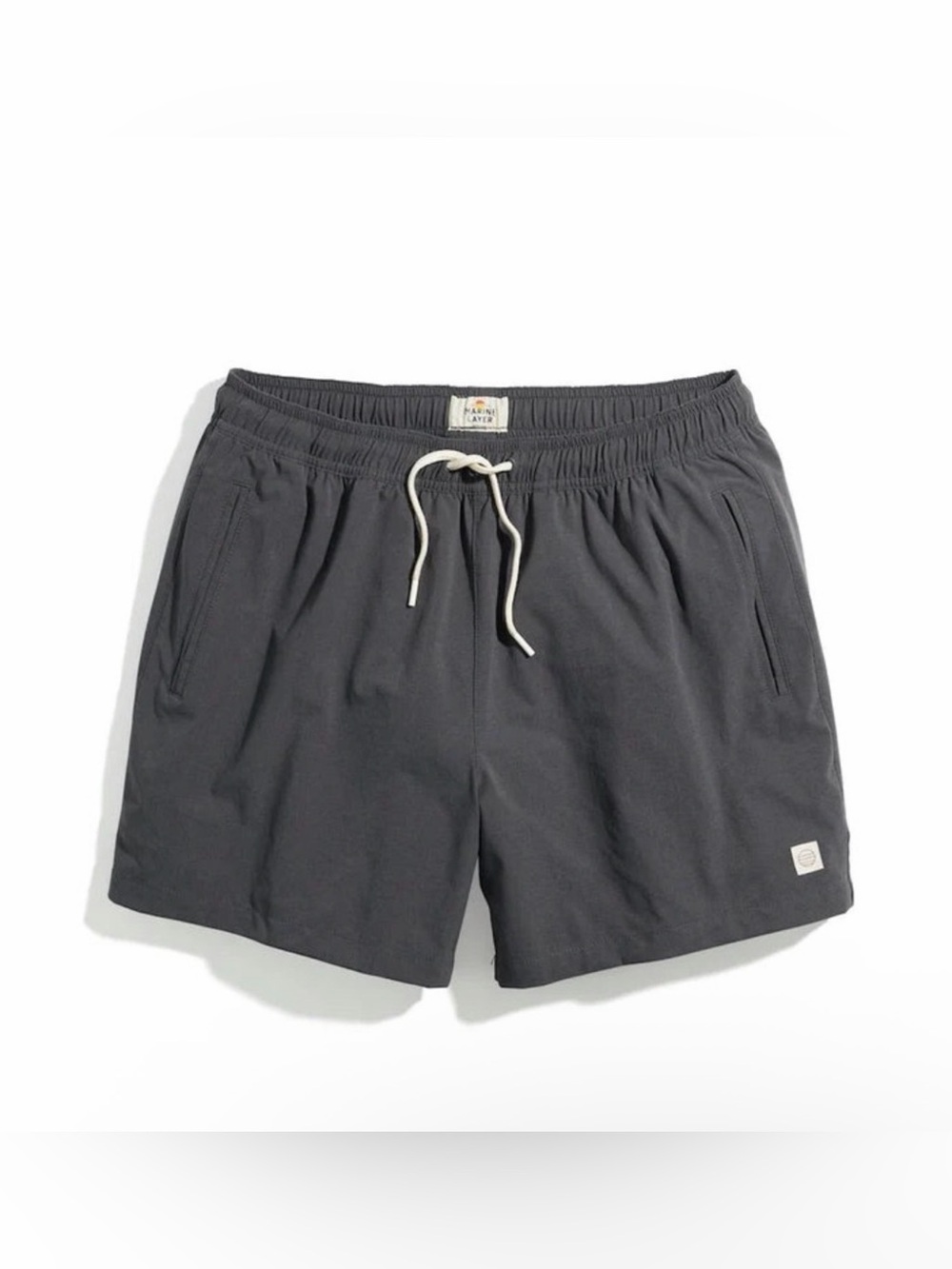 Marine Layer Saturday Sport Shorts Men MEDIUM 5" Inseam Asphalt Grey Athleisure